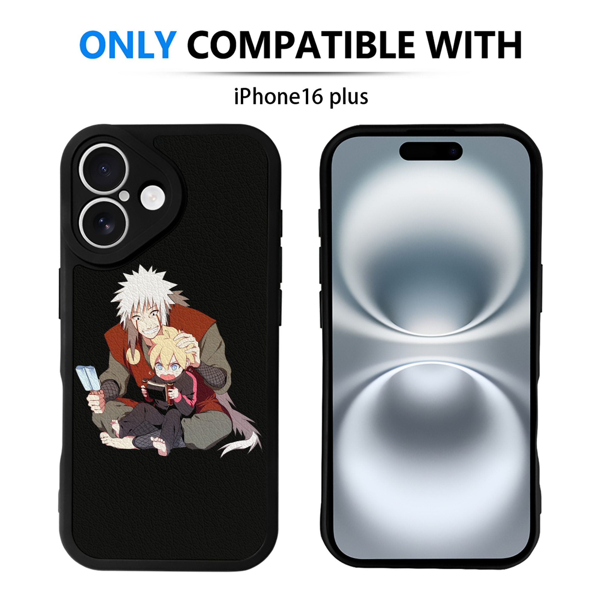 （画像用） NARUTO -ナルト- 自来也（じらいや） Jiraiya 【iPhone 16シリーズ対応】シリコンスマホケース（レザー調） 材質：シリコン